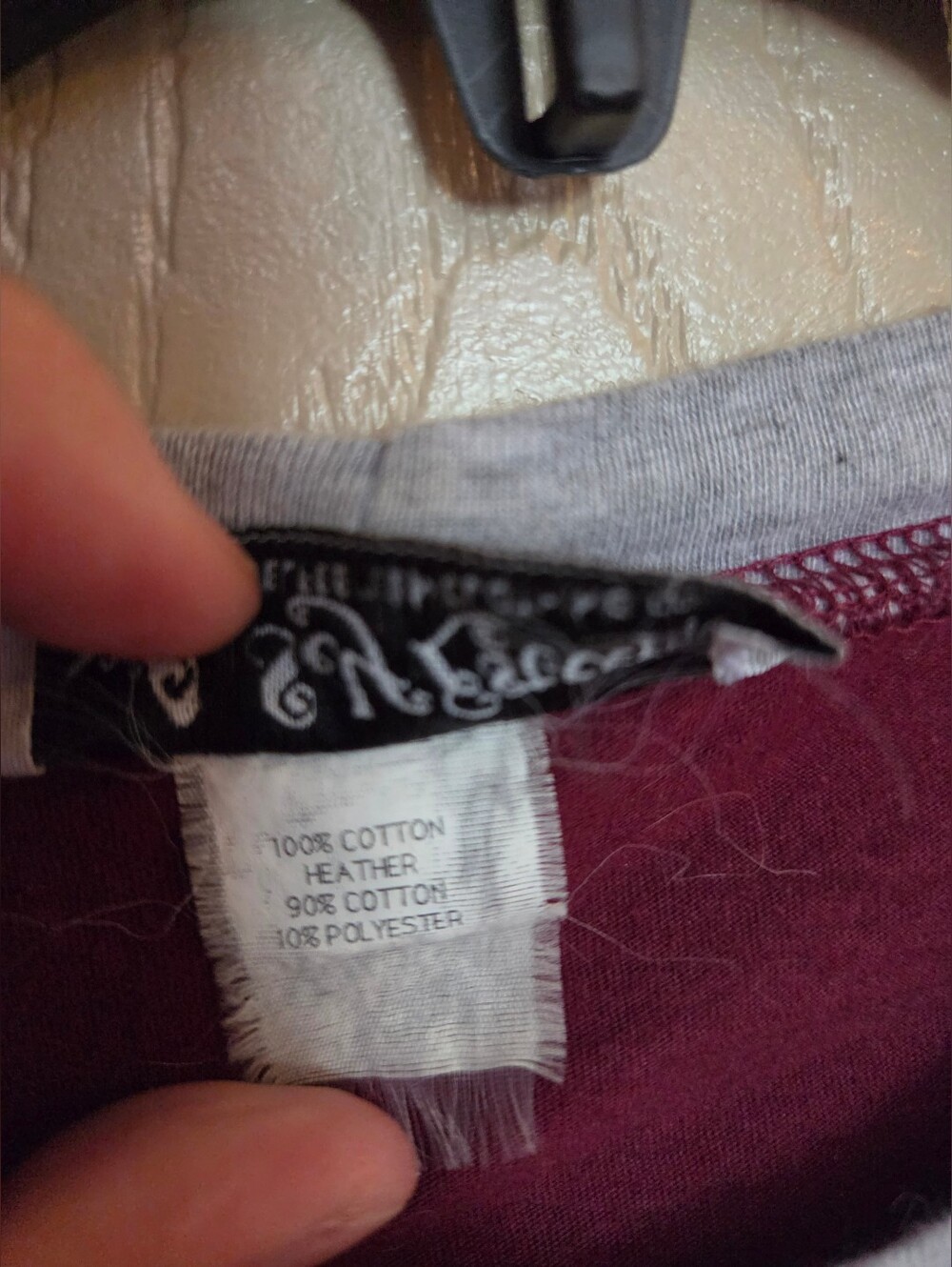 Self Esteem Womens Long Sleeve Y2k Vintage Maroon And Gray Size Small - Picture 4 of 5